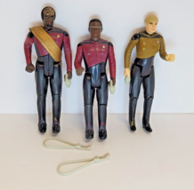 Galoob 1988 Star Trek TNG 3.75&quot; Figures - Worf, Geordi &amp; Yar - Lot of 3 - $19.79