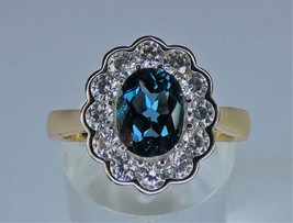 Blue Helenite Silver Ring - £39.44 GBP