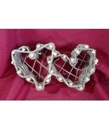 Rustic Twig Entwined Hearts Basket Handcrafted Wall Decor  - £5.52 GBP