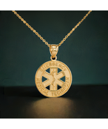 Gold EMT (Emergency Medical Transportation) Charm Pendant Necklace - £265.80 GBP+