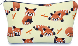 Cute Travel Makeup Bag Cosmetic Bag Small Pouch Gift for Women (Red Panda) - £10.48 GBP