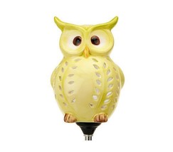 Ceramic Solar Owl Garden Decor Light Up Solar Powered Owl Free Shipping - £13.86 GBP