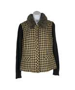 CAbi Women&#39;s Houndstooth Faux Fur Sweater Jacket Size 6 - £36.76 GBP
