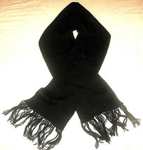 Black scarf, made of Alpacawool, 51.2 x 8.2 Inches  - £34.36 GBP