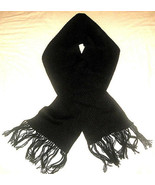 Black scarf, made of Alpacawool, 51.2 x 8.2 Inches  - $43.00