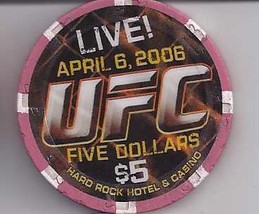 $5 Hard Rock Hotel Vegas Casino Chip Ufc Live April 6 2006 - £8.75 GBP