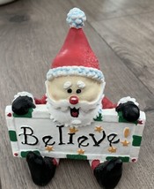 Santa “Believe” Workbench Brand Small Heavy Sitting Resting Figure Holdi... - £7.37 GBP