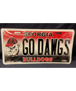 Georgia Bulldogs GO DAWGS Aluminum Metal License Plate Sign - £4.60 GBP