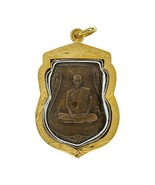 Lp Ruay Famous Monk Talisman Buddha Thai Amulet Magic Pendant Gold Case - £15.63 GBP