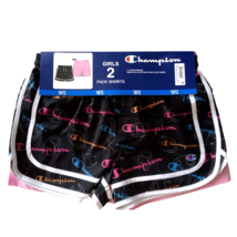 Champion Girls&#39; 2 School Active Casual Sport Shorts 10-12 Multicolor and Pink - £14.59 GBP