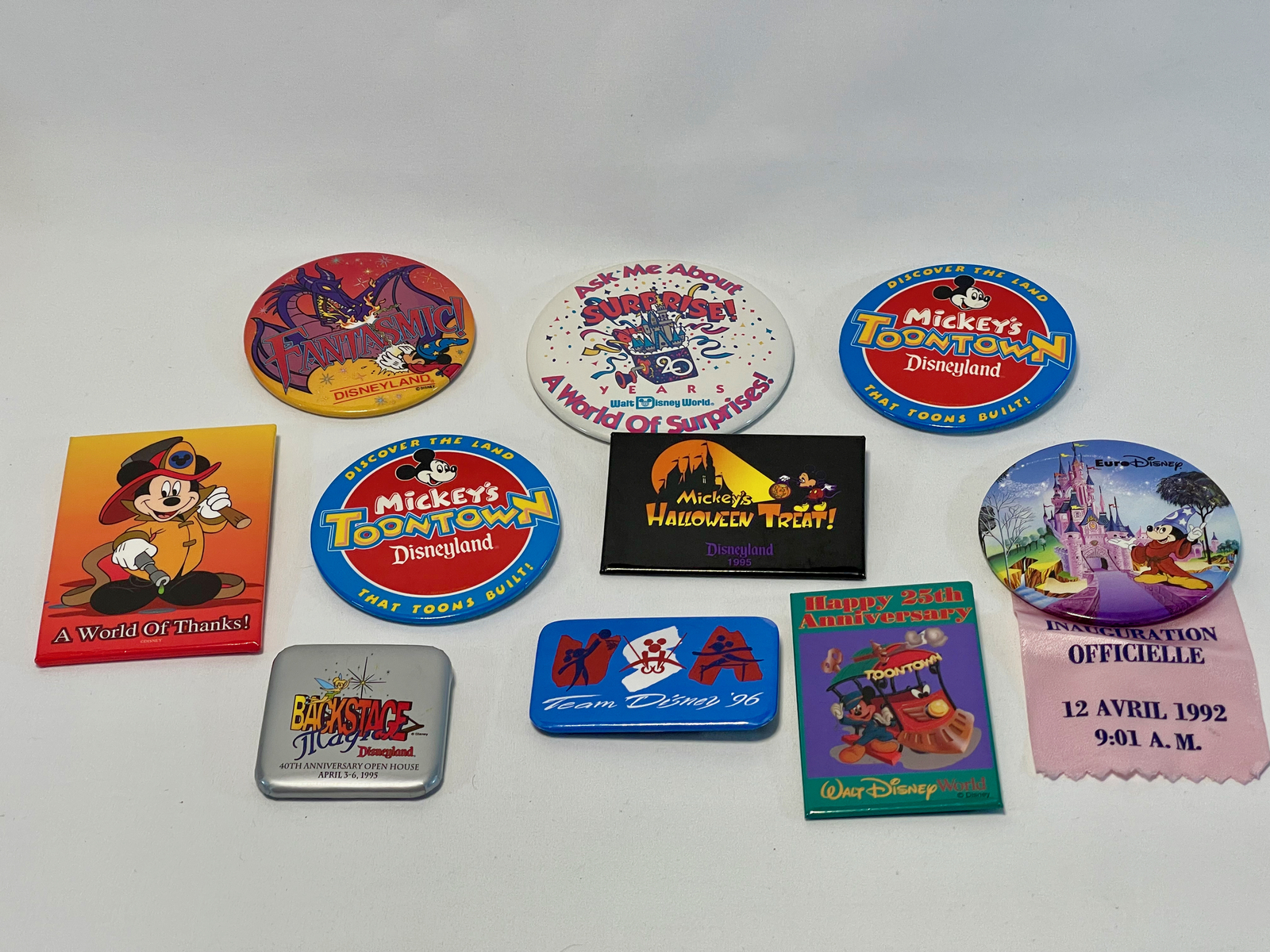The Disney Store Cast Member Buttons - Disney Theme Parks (Coll. of 10) - $125.00