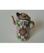 Vintage Mini Cloisonne Enamel White tea pot - $32.48 CAD