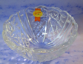 Vtg. Anna Hutte Rose Bowl 24% Lead Crystal Hand Cut Glass Bleikristall Germany - £17.30 GBP