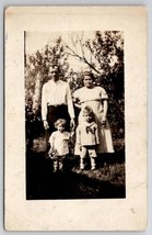 RPPC Family Photo In The Yard Dad Mom Kids c1920s Postcard T24 - £5.55 GBP