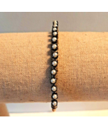 Tiny Faux Pearl Silver-Toned Adjustable Bracelet Costume Jewelry - £12.63 GBP