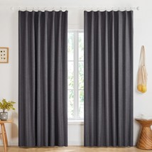 Deconovo Curtains 84 Inch Length 2 Panels Set, Textured, Dark Grey, 50Wx95L - $68.96