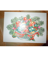 Vintage Christmas Originals Basket of Bulbs Christmas Card New with Enve... - $5.43 CAD