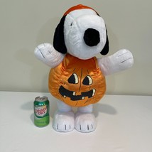 Gemmy Peanuts JUMBO 20&quot; Pumpkin Snoopy Halloween XL Plush Stuffed Animal 2016 - £22.72 GBP