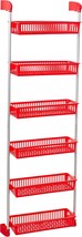 Household Essentials 6-Tier Basket Over-The-Door Organizer, Red - £33.72 GBP