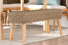 Euclid Natural Seagrass and Acacia Wood Accent Bench - $2,489.42 MXN