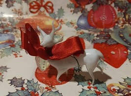 VTG White Glass Reindeer Christmas Decoration Lauscha Germany Handblown ... - £36.69 GBP