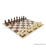 Dubrovnik Zagreb Chess Set - Chess Board Brown 20&quot; + Chess Pieces 3,5&quot; S... - £40.54 GBP