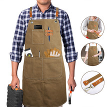 Canvas Work Tool Apron Men Women Vintage Woodworking Thick Workshop With... - £23.97 GBP