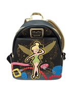 Disney Parks Loungefly Tinkerbell Mini Backpack Black/Gold Faux Leather ... - $197.35 CAD