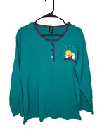 Vintage Warner Bros Tweety Bird Pajama Top Sweatshirt Long Sleeve Size M... - $16.95