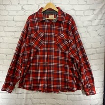 Wrangler Red Plaid Flannel Shirt Mens sz 2XL - $19.79