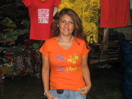 Womens Peru T-shirt ,all sizes available,pure cotton, Orange - $32.00