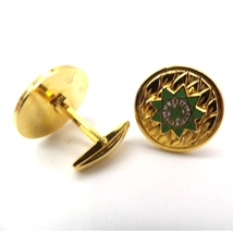 Gloria in Excelcius Deo Gold Tone and Green Round Cuff Links Glory to God Cross - £16.83 GBP