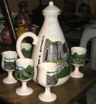 Ethnic ceramic carafe and 6cup , handpainted in Peru - £95.60 GBP