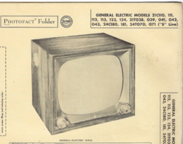 1956 GE GENERAL ELECTRIC 21T042 TELEVISION Tv Photofact MANUAL 21C110 24... - $9.89