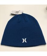 NWT HURLEY Icon Staples Beanie Hat Solid Blue Knit Embroidered Logo Men’... - €14,69 EUR