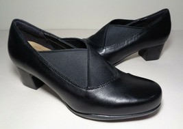 Clarks Size 8.5 M Rosalyn Olivia Black Leather Heels Pumps New Womens Shoes - £86.25 GBP