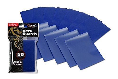 100 Premium Blue Double Matte Deck Guard Sleeve Protectors for Gaming Cards like