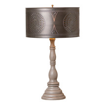Irvins Country Tinware Davenport Lamp in Earl Gray with Shade - £209.38 GBP