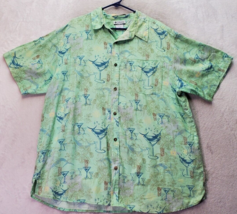 Columbia Sportswear Company River Lodge Shirt Men 2XL Green Hawaiian Vent Collar - £18.10 GBP