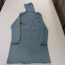 Yest Women's Front Button Blue Denim Removable Hoodie Coat Jacket Pockets Size 8 image 2
