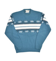 Vintage Golden Crest Sweater Mens S Blue Nordic Orlon Acrylic Crewneck J... - $23.80
