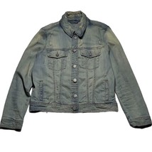 AEROPOSTALE Jacket Trucker Destroyed Denim Jean Jacket Women&#39;s Size M - £12.08 GBP