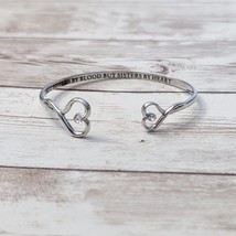 Not Sisters By Blood But Sisters By Heart Silver Tone Bracelet - £10.41 GBP