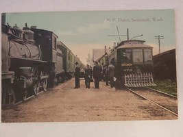 Snohomish Washington Train Depot Station Vintage Postcard Trolly Steam Engine 2A - £16.68 GBP
