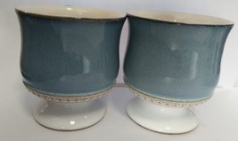 Denby Castile Blue Set of 2 Mugs  Footed Stoneware Tea Coffee Cup - $14.67