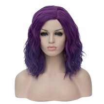 Dark Purple Short Curly Wavy Bob Wig  - $37.68