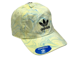 Adidas Originals Unisex Yellow Blue Marble Wash Strapback Trefoil Hat Ball Cap - £11.86 GBP