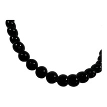 Vintage Estate Classic Graduated Black Bead Oval Glass Beaded Necklace Formal - £12.14 GBP