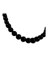 Vintage Estate Classic Graduated Black Bead Oval Glass Beaded Necklace F... - £12.10 GBP