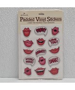 Vintage Hallmark Padded Vinyl Stickers Kisses Lips Love - €25,50 EUR